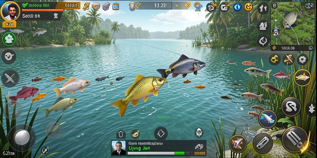 Tampilan gameplay 5ZK menampilkan pengalaman memancing yang memukau.
