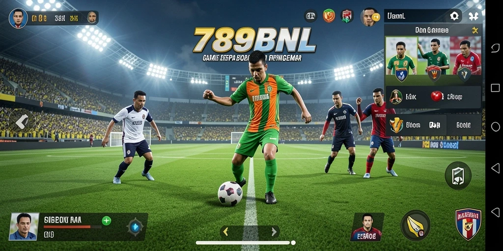 Tangkapan layar utama 789BNL dengan aksi sepak bola yang mendebarkan.