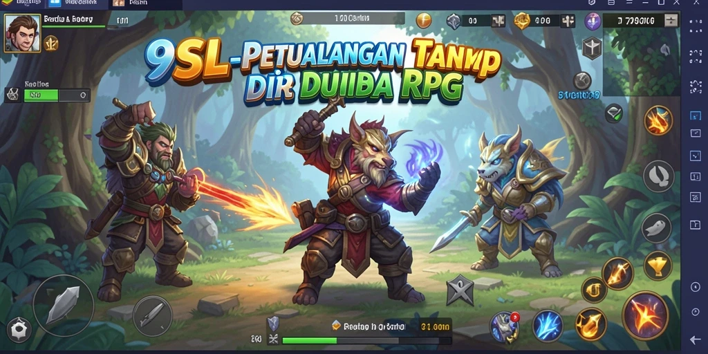 Tangkapan layar 9SL menampilkan pertempuran epik dalam dunia RPG yang menakjubkan.