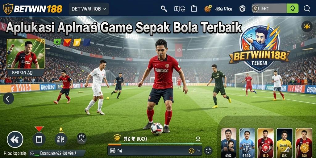 Screenshot gameplay BETWIN188 menampilkan aksi sepak bola yang mendebarkan.