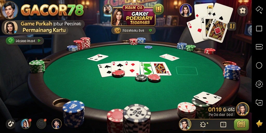 Screenshot gameplay GACOR78 menampilkan suasana seru permainan Poker.
