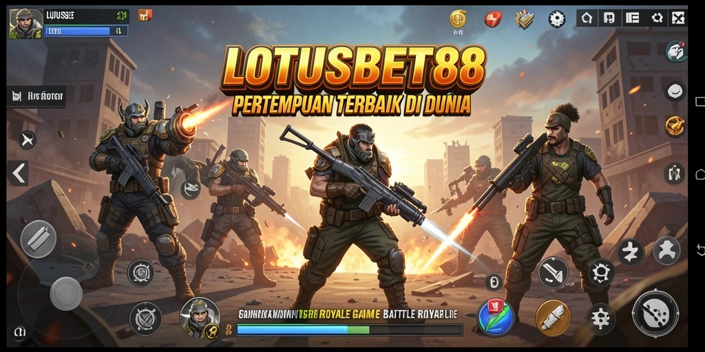 Tangkapan layar menampilkan intensitas gameplay LOTUSBET88 dalam laga Battle Royale.
