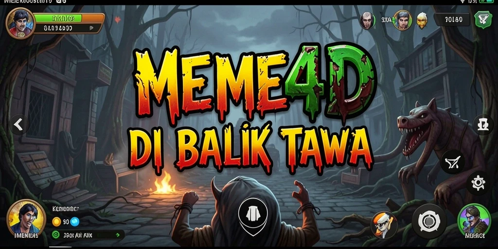 Tampilan gameplay MEME4D yang menyeramkan dan menegangkan.