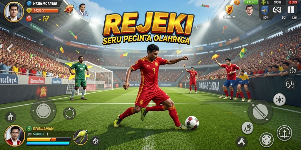 Tampilan gameplay menarik dari REJEKI dengan aksi olahraga seru.