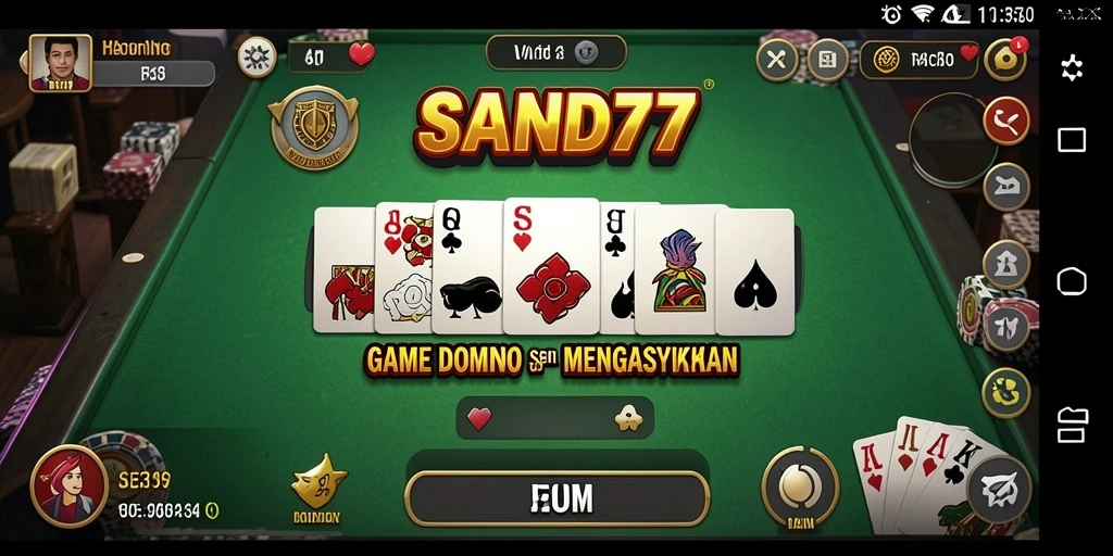 Screenshot gameplay SAND77 menunjukkan keseruan bermain Domino.