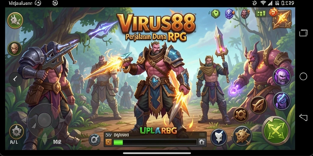 Tampilan gameplay menegangkan dari VIRUS88 yang penuh aksi RPG.